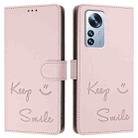 For Xiaomi 12 Pro / 12S Pro Smile Embossing RFID Leather Phone Case(Pink) - 3