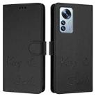 For Xiaomi 12 Pro / 12S Pro Smile Embossing RFID Leather Phone Case(Black) - 3