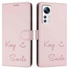 For Xiaomi 12 / 12X / 12S Smile Embossing RFID Leather Phone Case(Pink) - 3