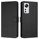 For Xiaomi 12 / 12X / 12S Smile Embossing RFID Leather Phone Case(Black) - 3