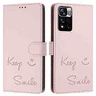 For Xiaomi Poco X4 NFC Smile Embossing RFID Leather Phone Case(Pink) - 3