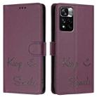 For Xiaomi Poco X4 NFC Smile Embossing RFID Leather Phone Case(Violet) - 3