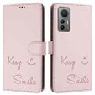 For Xiaomi 12 Lite Smile Embossing RFID Leather Phone Case(Pink) - 3