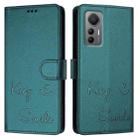 For Xiaomi 12 Lite Smile Embossing RFID Leather Phone Case(Peacock Green) - 3