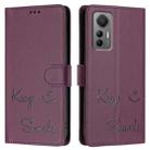 For Xiaomi 12 Lite Smile Embossing RFID Leather Phone Case(Violet) - 3