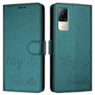 For Xiaomi Civi 1S Smile Embossing RFID Leather Phone Case(Peacock Green) - 3