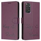 For Xiaomi Poco M4 Pro 5G Smile Embossing RFID Leather Phone Case(Violet) - 3