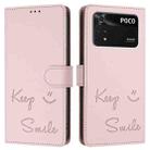 For Xiaomi Poco M4 Pro 4G Smile Embossing RFID Leather Phone Case(Pink) - 3