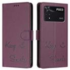 For Xiaomi Poco M4 Pro 4G Smile Embossing RFID Leather Phone Case(Violet) - 3