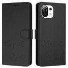 For Xiaomi Mi 11 Lite 4G / 5G Smile Embossing RFID Leather Phone Case(Black) - 3