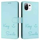 For Xiaomi 11 Lite 5G NE Smile Embossing RFID Leather Phone Case(Mint Green) - 3