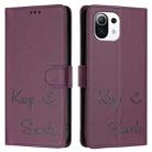 For Xiaomi 11 Lite 5G NE Smile Embossing RFID Leather Phone Case(Violet) - 3