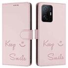 For Xiaomi 11T / 11T Pro Smile Embossing RFID Leather Phone Case(Pink) - 3