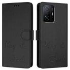 For Xiaomi 11T / 11T Pro Smile Embossing RFID Leather Phone Case(Black) - 3