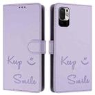 For Xiaomi Poco M3 Pro Smile Embossing RFID Leather Phone Case(Light Purple) - 3