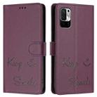 For Xiaomi Poco M3 Pro Smile Embossing RFID Leather Phone Case(Violet) - 3