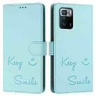 For Xiaomi Poco X3 GT Smile Embossing RFID Leather Phone Case(Mint Green) - 3