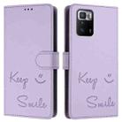 For Xiaomi Poco X3 GT Smile Embossing RFID Leather Phone Case(Light Purple) - 3