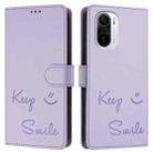 For Xiaomi Mi 11i / 11X / 11X Pro Smile Embossing RFID Leather Phone Case(Light Purple) - 3