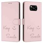 For Xiaomi Poco X3 / X3 NFC / X3 Pro Smile Embossing RFID Leather Phone Case(Pink) - 3