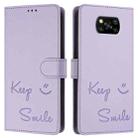 For Xiaomi Poco X3 / X3 NFC / X3 Pro Smile Embossing RFID Leather Phone Case(Light Purple) - 3