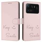 For Xiaomi Mi 11 Ultra Smile Embossing RFID Leather Phone Case(Pink) - 3