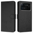 For Xiaomi Mi 11 Ultra Smile Embossing RFID Leather Phone Case(Black) - 3
