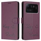 For Xiaomi Mi 11 Ultra Smile Embossing RFID Leather Phone Case(Violet) - 3