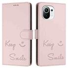 For Xiaomi Mi 11 Smile Embossing RFID Leather Phone Case(Pink) - 3