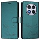 For Xiaomi Poco X7 5G / Redmi Note 14 Pro 5G Smile Embossing RFID Leather Phone Case(Peacock Green) - 2