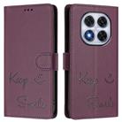 For Xiaomi Poco X7 5G / Redmi Note 14 Pro 5G Smile Embossing RFID Leather Phone Case(Violet) - 2