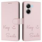 For Xiaomi Poco X7 Pro 5G / Redmi Turbo 4 5G Smile Embossing RFID Leather Phone Case(Pink) - 2
