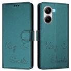 For Xiaomi Poco X7 Pro 5G / Redmi Turbo 4 5G Smile Embossing RFID Leather Phone Case(Peacock Green) - 2