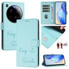 For Xiaomi 15 Ultra Smile Embossing RFID Leather Phone Case(Mint Green) - 1