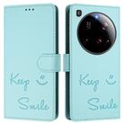 For Xiaomi 15 Ultra Smile Embossing RFID Leather Phone Case(Mint Green) - 2