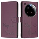 For Xiaomi 15 Ultra Smile Embossing RFID Leather Phone Case(Violet) - 2