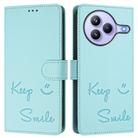 For Xiaomi Civi 5 Pro 5G Smile Embossing RFID Leather Phone Case(Mint Green) - 2