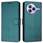 For Xiaomi Civi 5 Pro 5G Smile Embossing RFID Leather Phone Case(Peacock Green) - 2