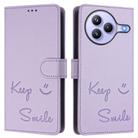 For Xiaomi Civi 5 Pro 5G Smile Embossing RFID Leather Phone Case(Light Purple) - 2
