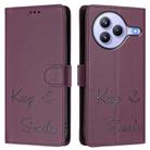 For Xiaomi Civi 5 Pro 5G Smile Embossing RFID Leather Phone Case(Violet) - 2