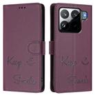 For Xiaomi 15S Pro 5G Smile Embossing RFID Leather Phone Case(Violet) - 2