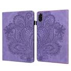 For Honor Pad X9 Peacock Embossed Pattern Leather Tablet Case(Purple) - 1