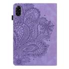 For Honor Pad X9 Peacock Embossed Pattern Leather Tablet Case(Purple) - 3