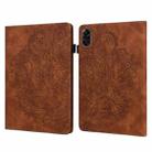 For Honor Pad X9 Peacock Embossed Pattern Leather Tablet Case(Brown) - 1