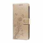 For Realme 9i / A36 4G / A76 4G Global Embossed Butterfly Flowers Leather Phone Case(Gold) - 2