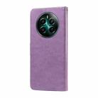 For Realme 12+ / Narzo 70 / Narzo 70 Pro India Embossed Butterfly Flowers Leather Phone Case(Purple) - 3