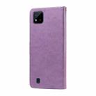For Realme C20 / C20A / C21 / C11 2021 Embossed Butterfly Flowers Leather Phone Case(Purple) - 3