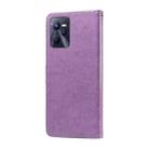 For Realme C35 4G / Narzo 50A Prime Embossed Butterfly Flowers Leather Phone Case(Purple) - 3