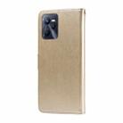 For Realme C35 4G / Narzo 50A Prime Embossed Butterfly Flowers Leather Phone Case(Gold) - 3