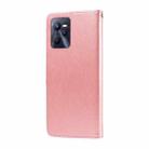 For Realme C35 4G / Narzo 50A Prime Embossed Butterfly Flowers Leather Phone Case(Rose Gold) - 3